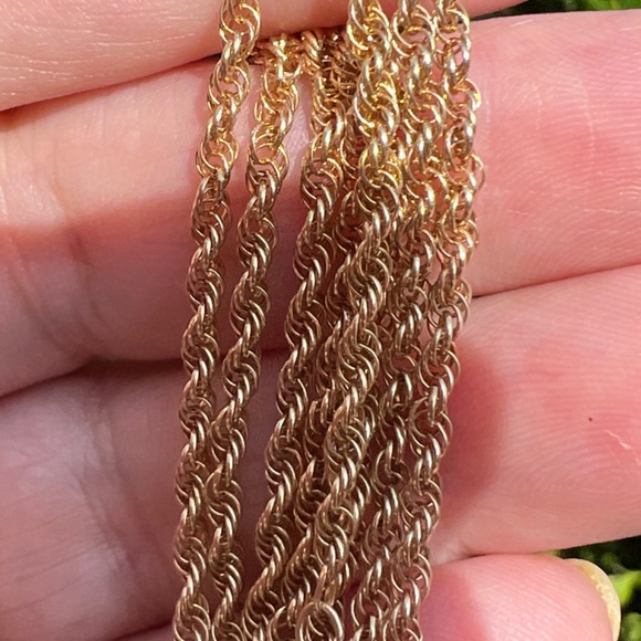 Solid 14K Yellow Gold Rope Chain Necklace, 22 VINTAGE 14K YELLOW GOLD ROPE CHAIN NECKLACE UNISEX APROX. 24” LONG WELL MADE